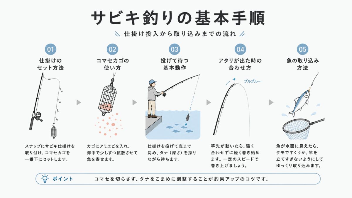 イメージ｜サビキ釣りの手順